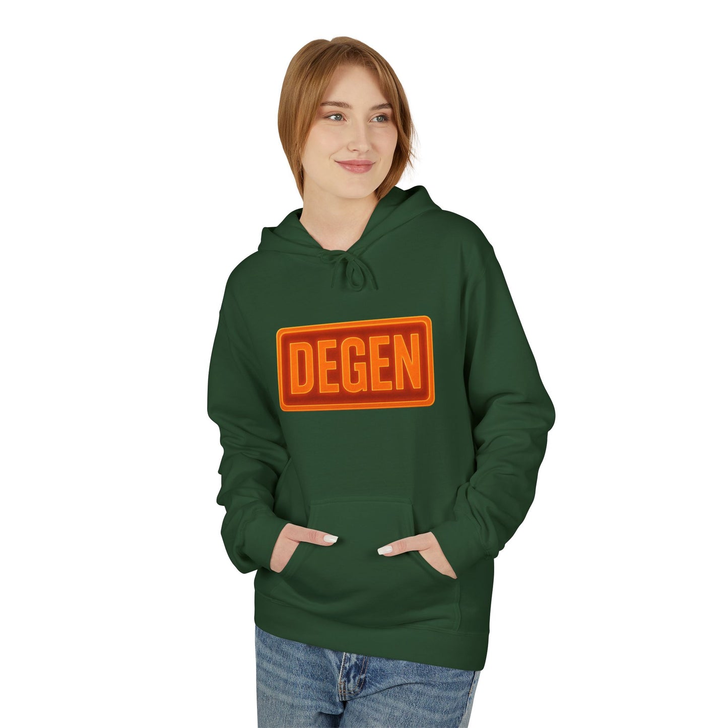 Degen Collection Stylish Unisex Fleece Hoodie with DEGEN Design, Cozy Fashion, Casual Wear, Gift Idea, Comfy Layering