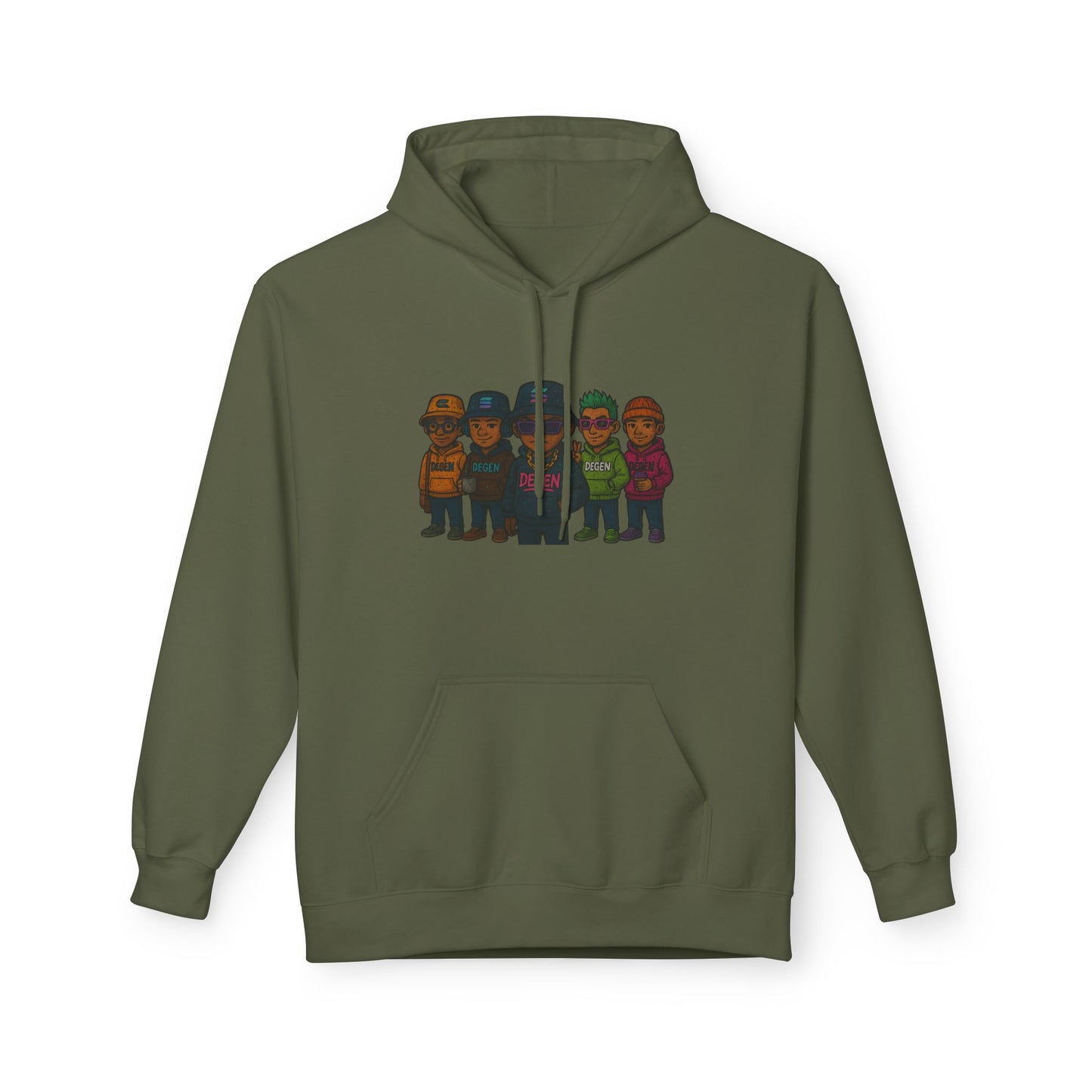 Solana Degen Crew Cozy Fleece Hoodie with Graphic Design, Perfect for Casual Wear, Gifts, Unisex Clothing, Everyday Comfort, Warm Layering