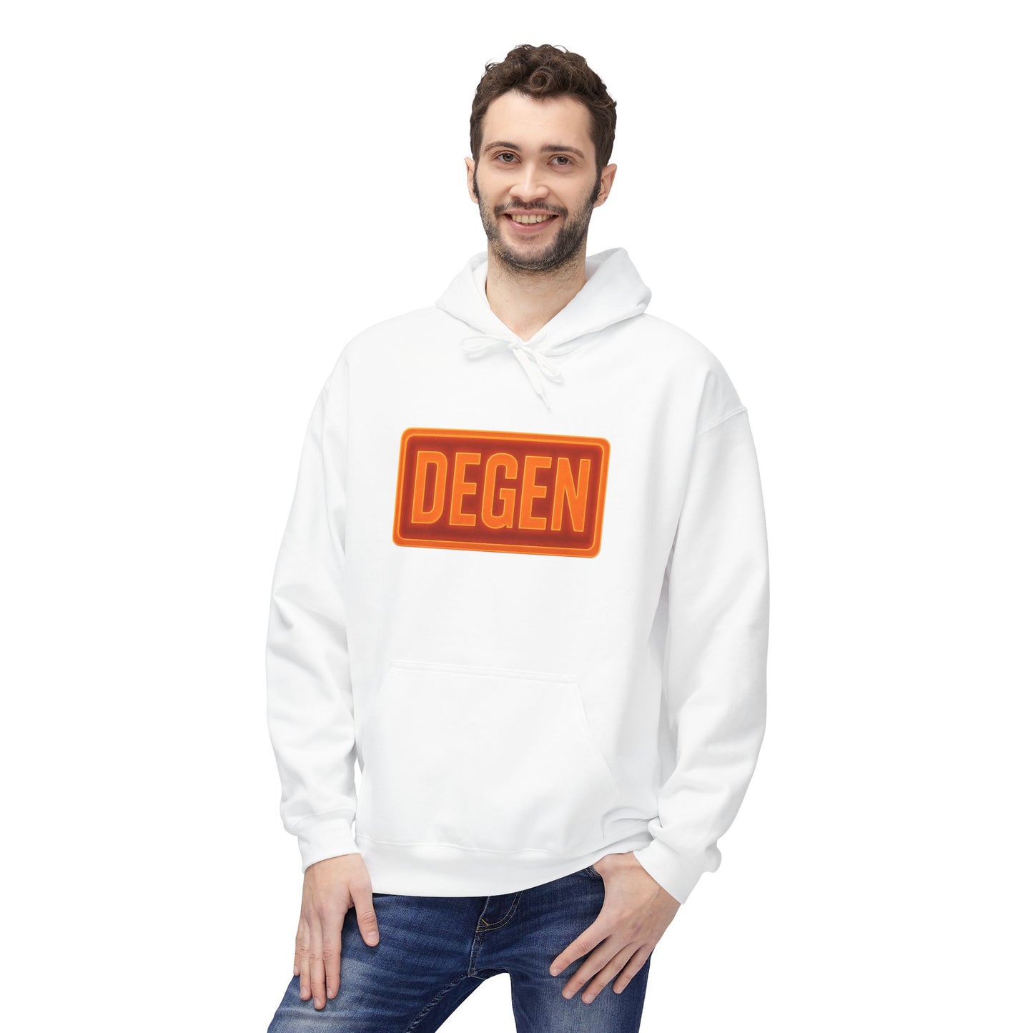 Degen Collection Stylish Unisex Fleece Hoodie with DEGEN Design, Cozy Fashion, Casual Wear, Gift Idea, Comfy Layering