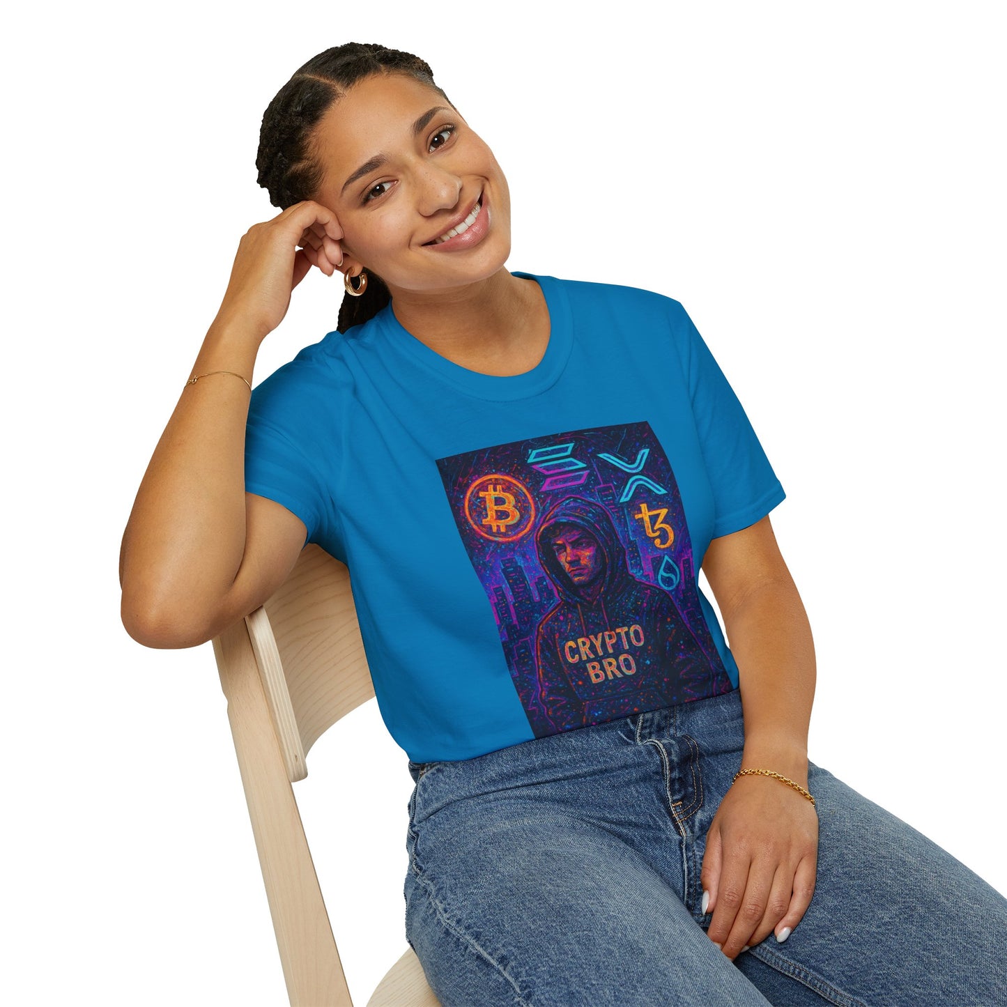 Crypto Bro Unisex Softstyle T-Shirt, Cryptocurrency Apparel, Blockchain Fashion, Gamer T-Shirt, Tech Enthusiast Gift
