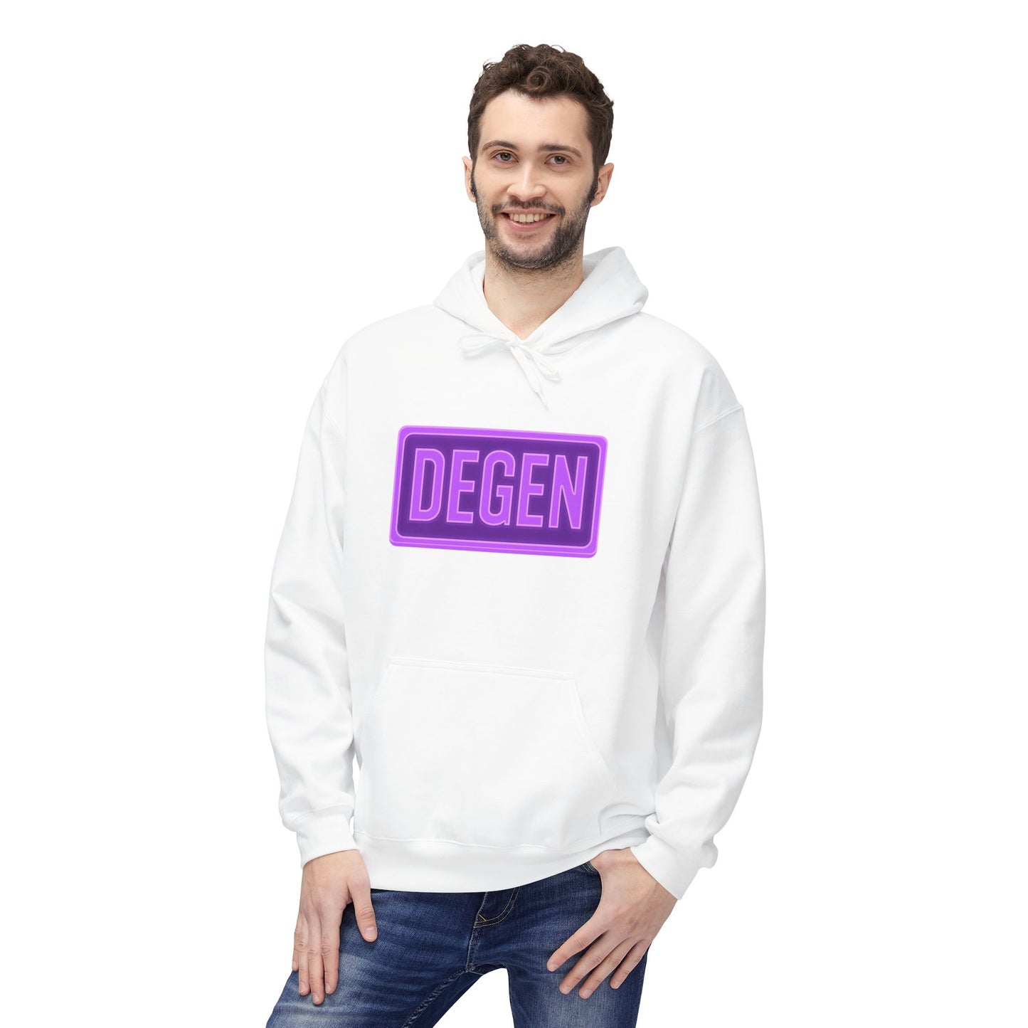 Degen Collection Vibrant Hoodie with 'DEGEN' Design for Cozy Vibes, Perfect for Casual Wear, Gifts, or Street Style