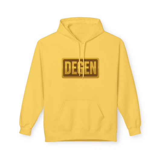 Degen Collection Unisex Fleece Hoodie with 'DEGEN' Design, Cozy Gift, Casual Wear, Streetwear, Perfect for Everyday Use, Fun and Unique Fashion