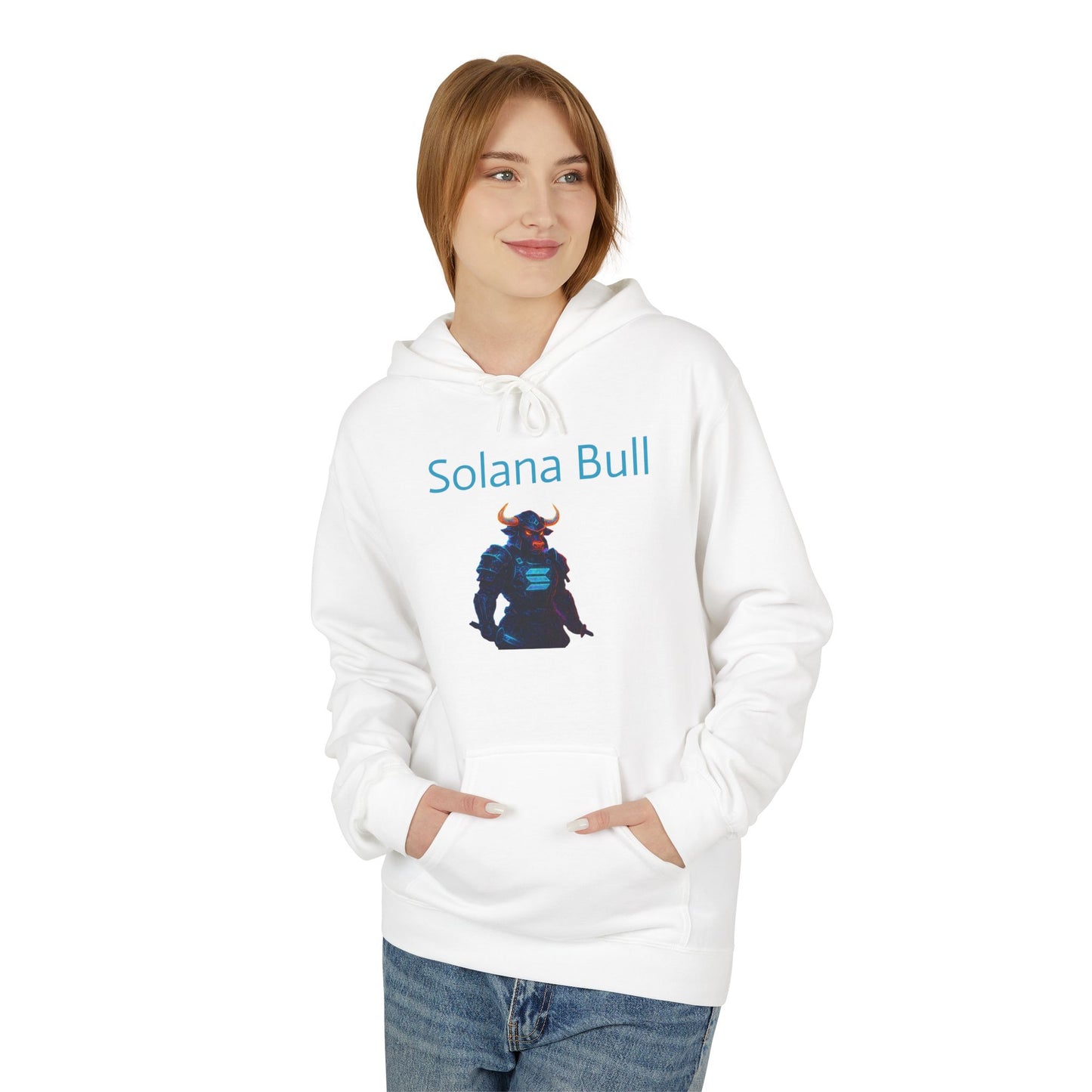Solana Bull Graphic Hoodie | Unisex Midweight Fleece Sweatshirt | Perfect for Crypto Lovers & Casual Wear, Gift for Holidays, Cozy Apparel