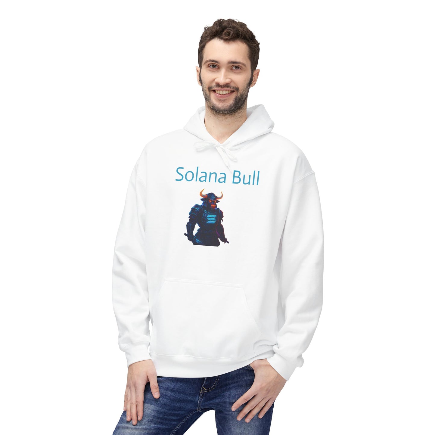Solana Bull Graphic Hoodie | Unisex Midweight Fleece Sweatshirt | Perfect for Crypto Lovers & Casual Wear, Gift for Holidays, Cozy Apparel