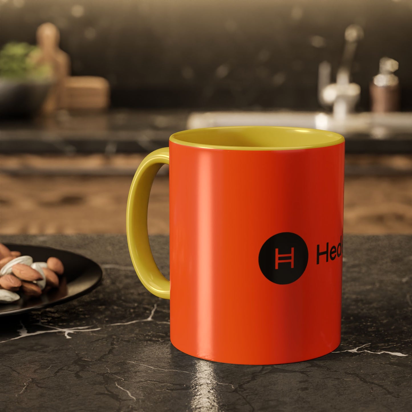 Hedera Orange Coffee Cup, Unique Gift for Coffee Lovers, Vibrant Drinkware for Home or Office, Modern Kitchen Decor