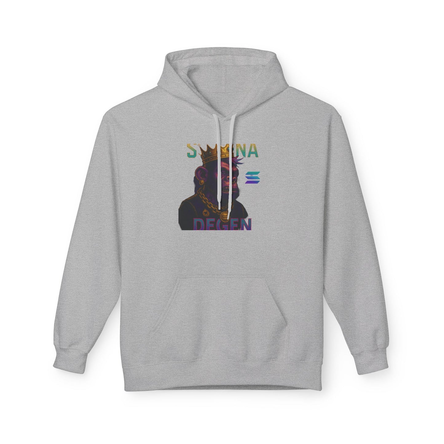 Solana Degen Mode King Inspired Unisex Hoodie, Cozy Streetwear, Gift for Him/Her, Casual Layering, Perfect for Relaxing & Celebrations