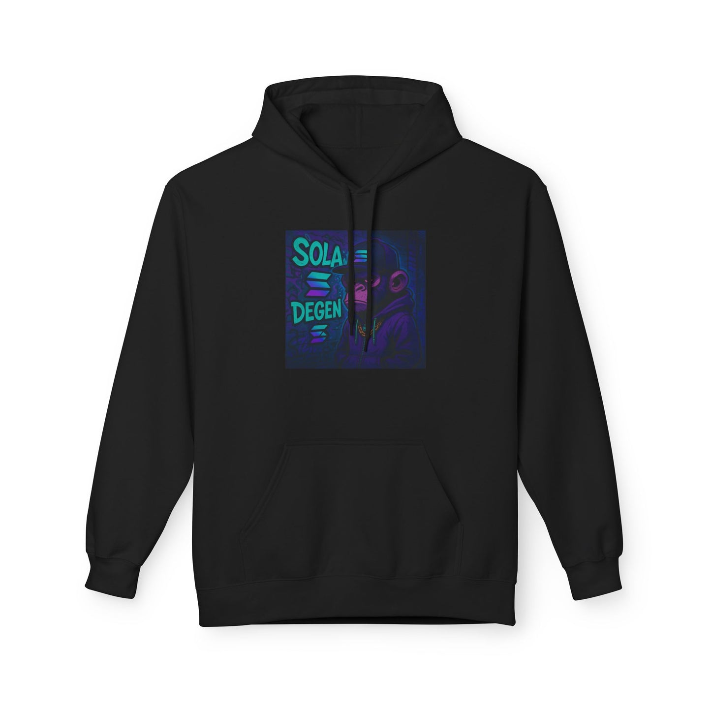 Solana Degen Mode Fleece Hoodie with Motivational Art | Cozy Unisex Hoodie for Casual Wear, Gifts, Relaxation, Streetwear, Everyday Comfort