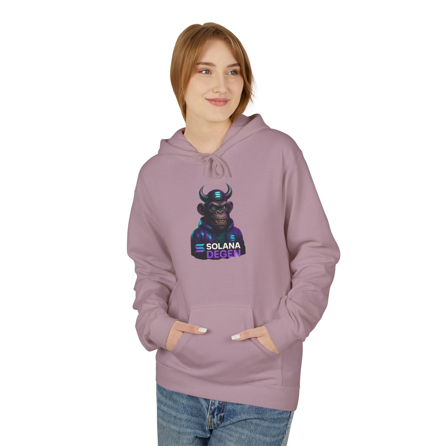Solana Design Hoodie, Trendy Graphic Fleece, Unisex Streetwear, Gift for Crypto Lovers, Comfortable and Stylish Pullover