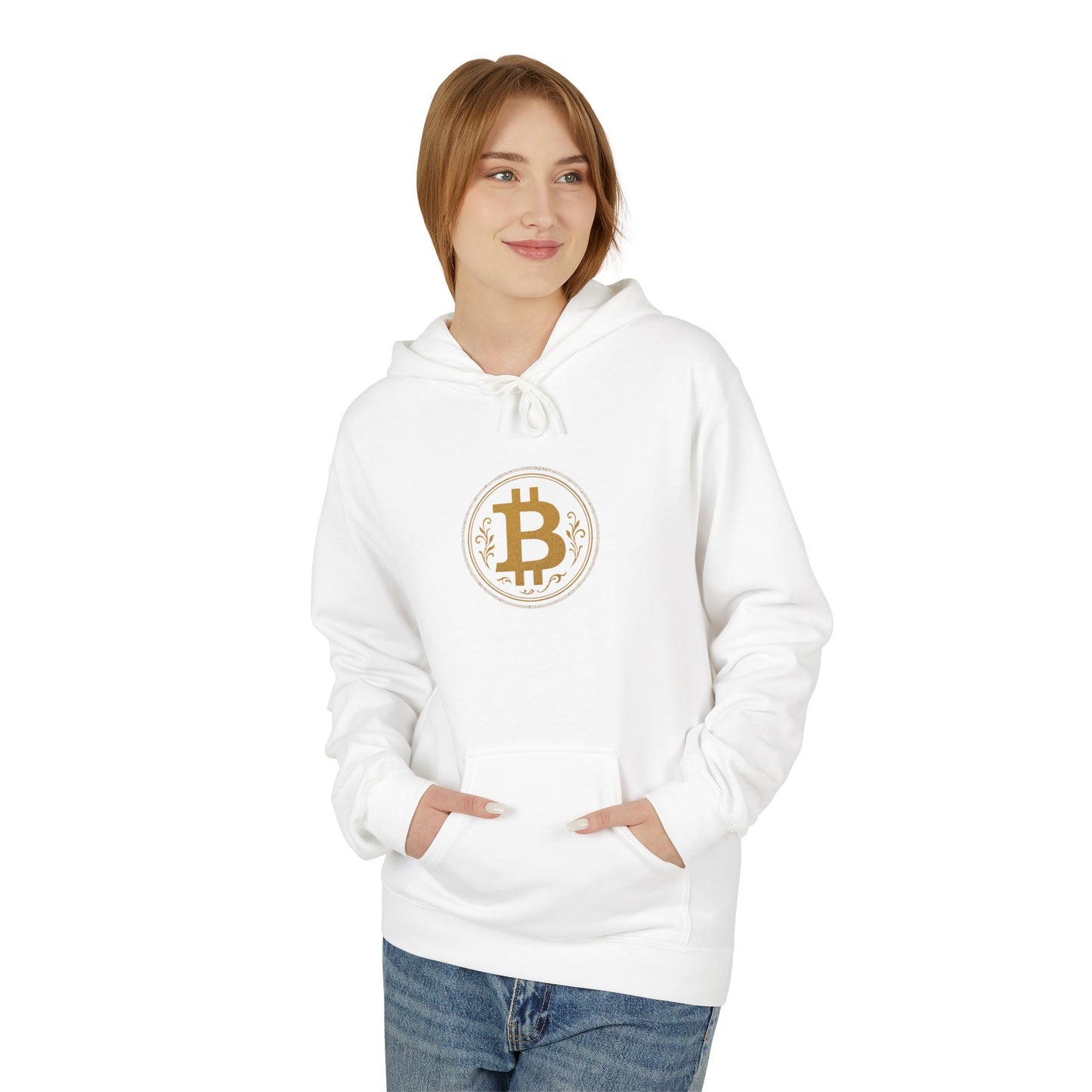 Bitcoin Logo Softstyle Hoodie | Unisex Fleece, Cryptocurrency Apparel, Trendy Streetwear, Cozy Hoodie, Gift for Tech Lovers