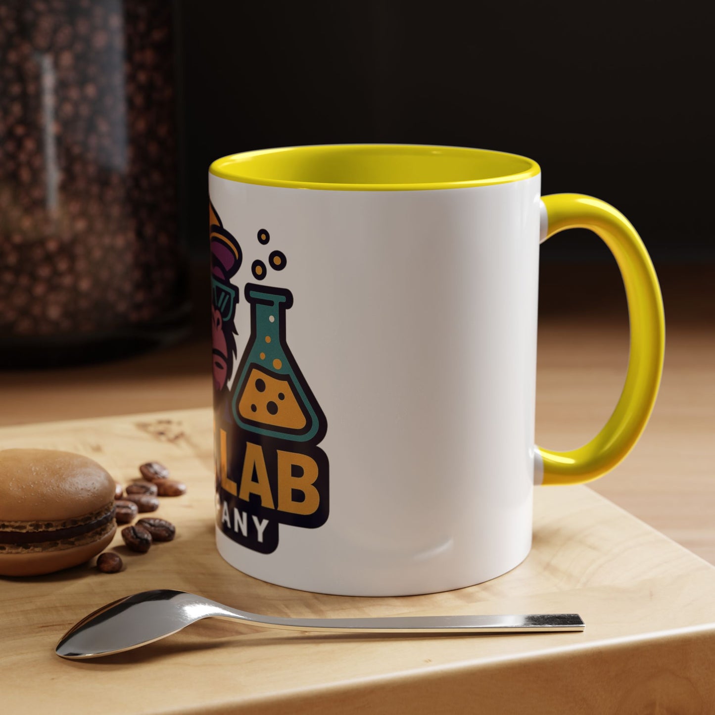 Ape Lab Accent Coffee Mug, Unique Gift, Scientist Drinkware, Birthday, Instant Collection, Office Decor, Customizable Design
