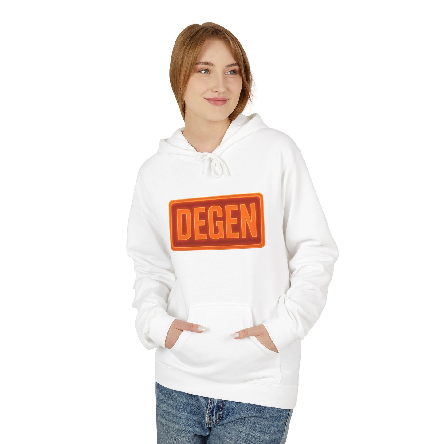 Degen Collection Stylish Unisex Fleece Hoodie with DEGEN Design, Cozy Fashion, Casual Wear, Gift Idea, Comfy Layering