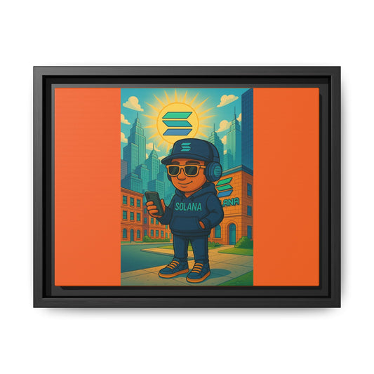 Solana Cool Dude Colorful Framed Art Print, Urban Wall Decor, Office Art, Modern Home Accent, Gift for Tech Enthusiasts, Solana Inspired Canvas