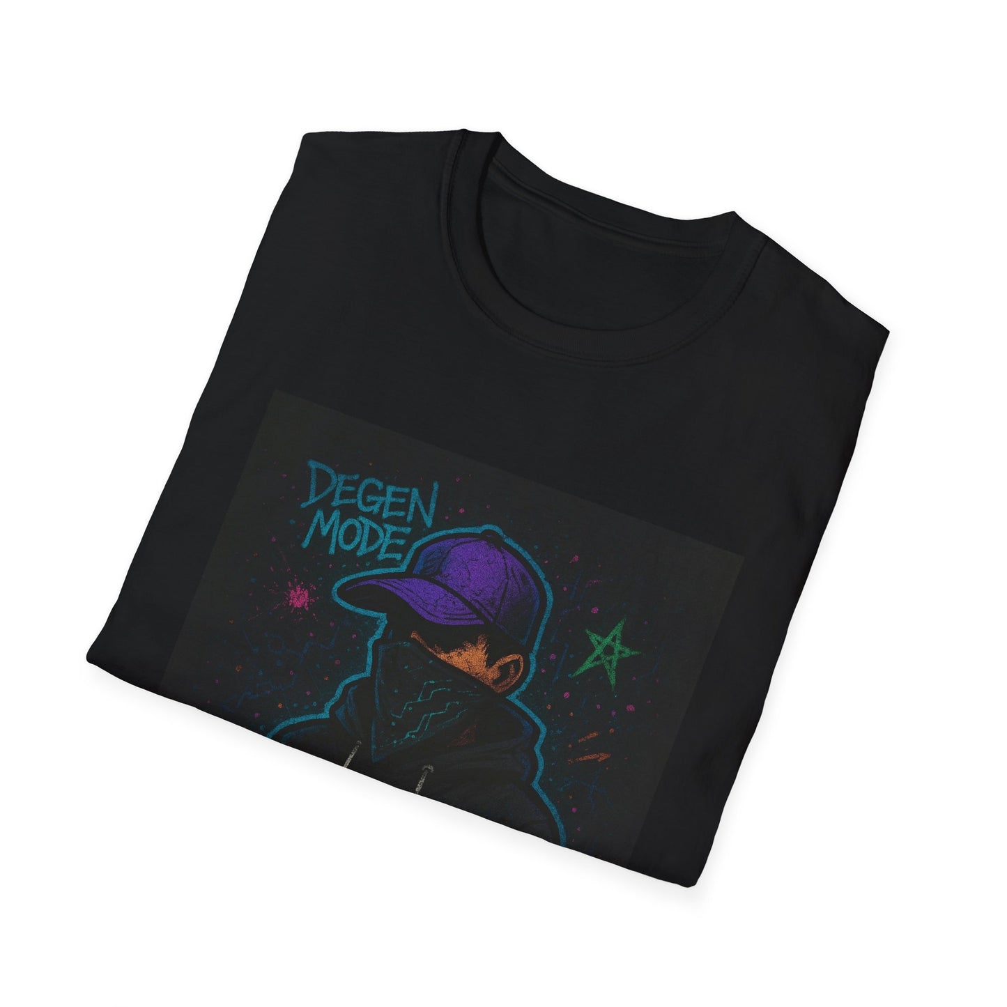Degen Mode Graphic T-Shirt, Unisex Streetwear Tee, Cool Casual Outfit, Crypto Enthusiast Gift, NFT Fashion Top