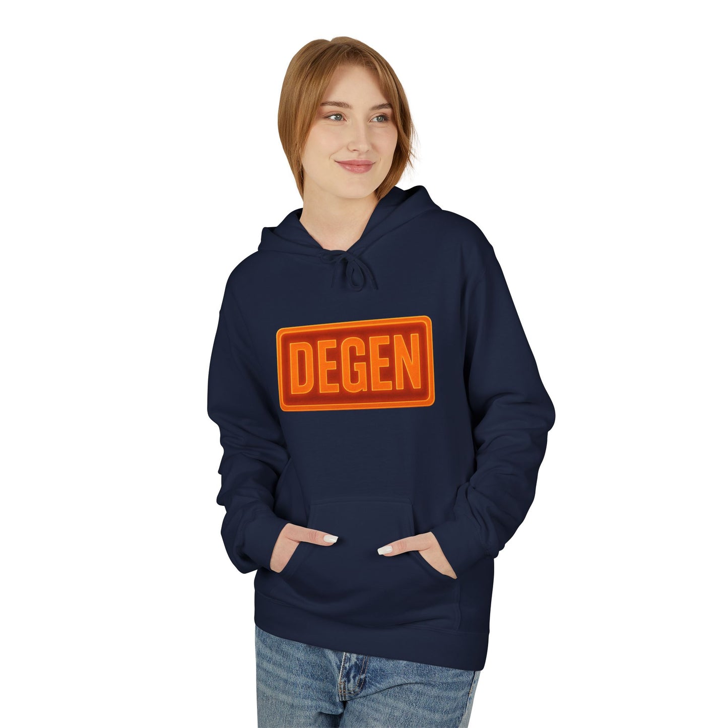 Degen Collection Stylish Unisex Fleece Hoodie with DEGEN Design, Cozy Fashion, Casual Wear, Gift Idea, Comfy Layering