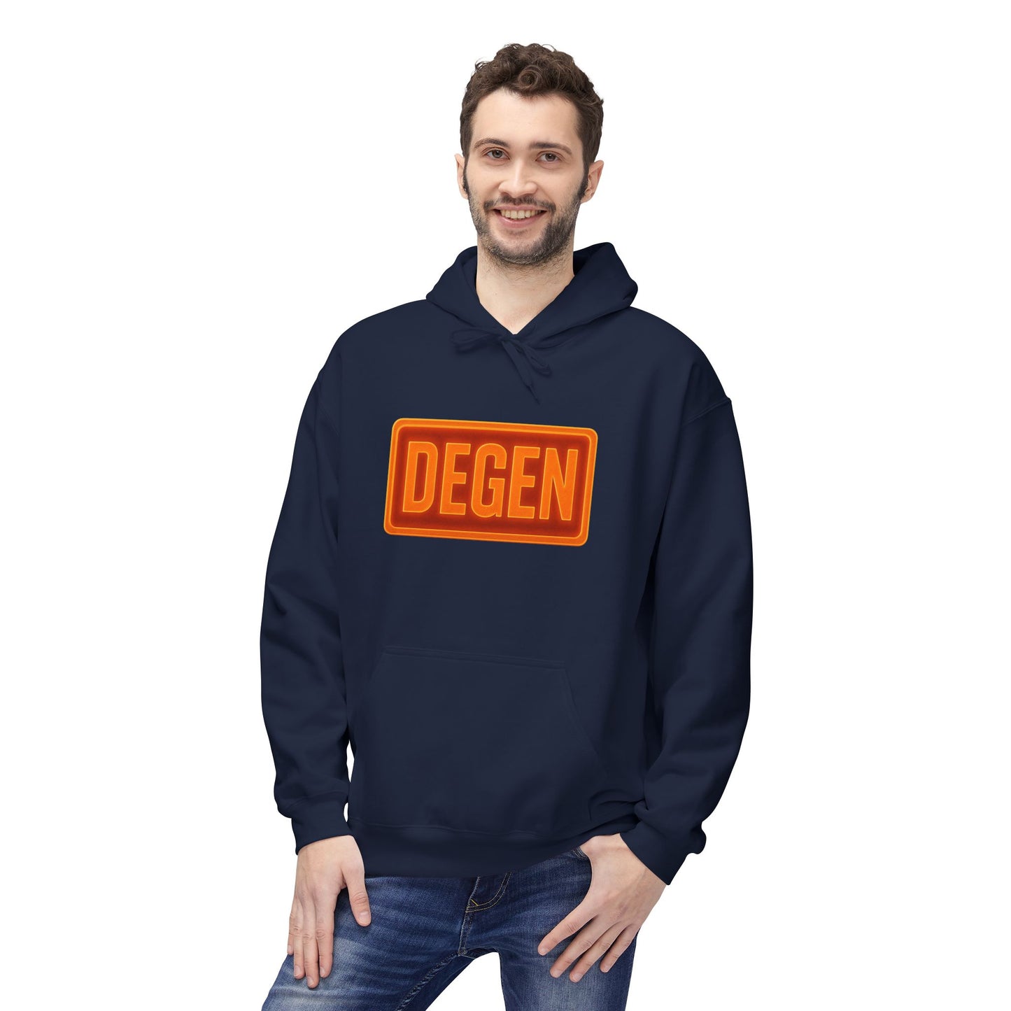 Degen Collection Stylish Unisex Fleece Hoodie with DEGEN Design, Cozy Fashion, Casual Wear, Gift Idea, Comfy Layering