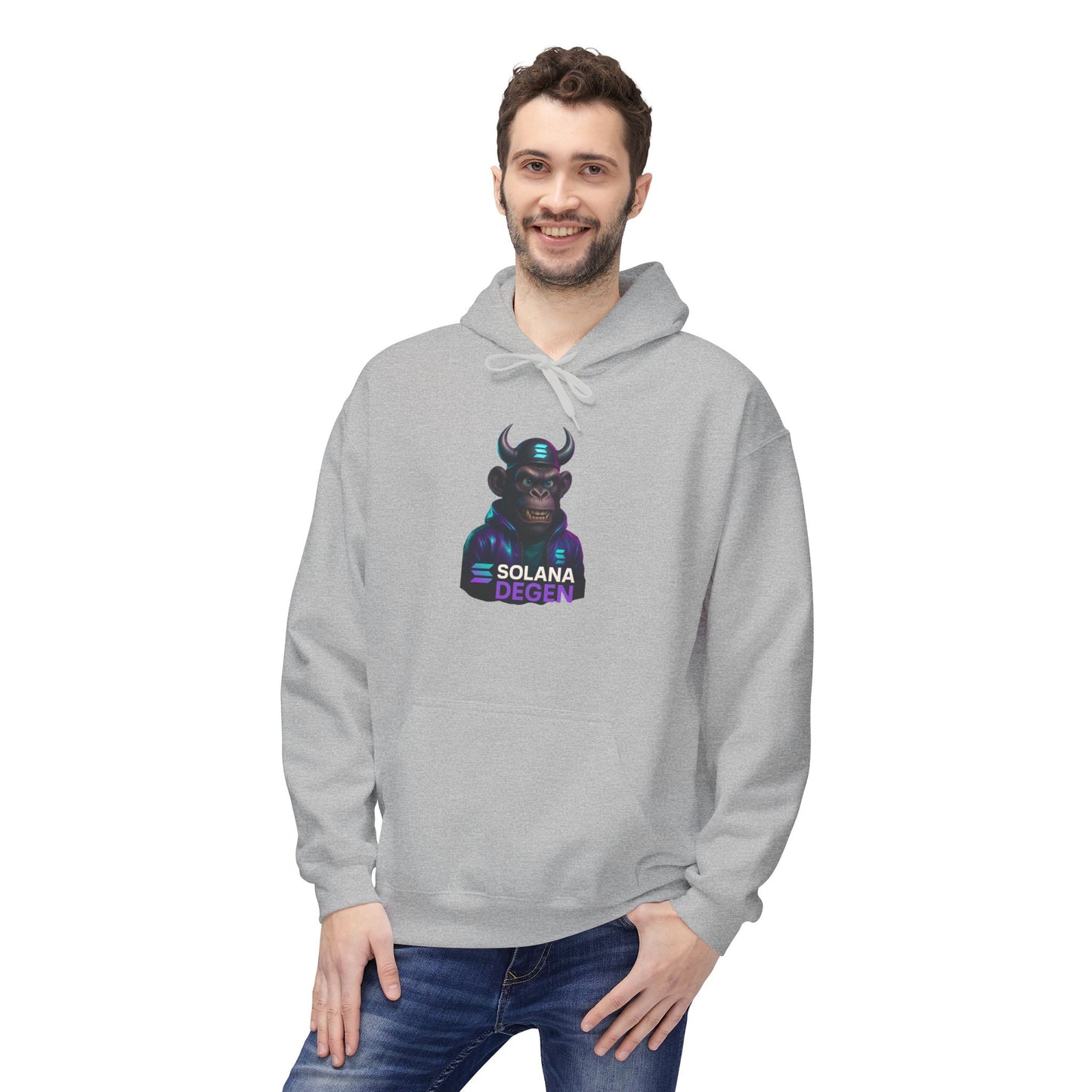 Solana Design Hoodie, Trendy Graphic Fleece, Unisex Streetwear, Gift for Crypto Lovers, Comfortable and Stylish Pullover