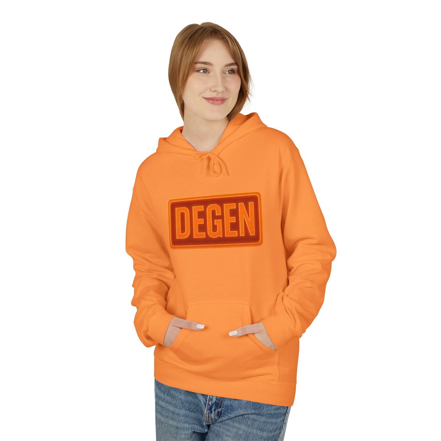 Degen Collection Stylish Unisex Fleece Hoodie with DEGEN Design, Cozy Fashion, Casual Wear, Gift Idea, Comfy Layering