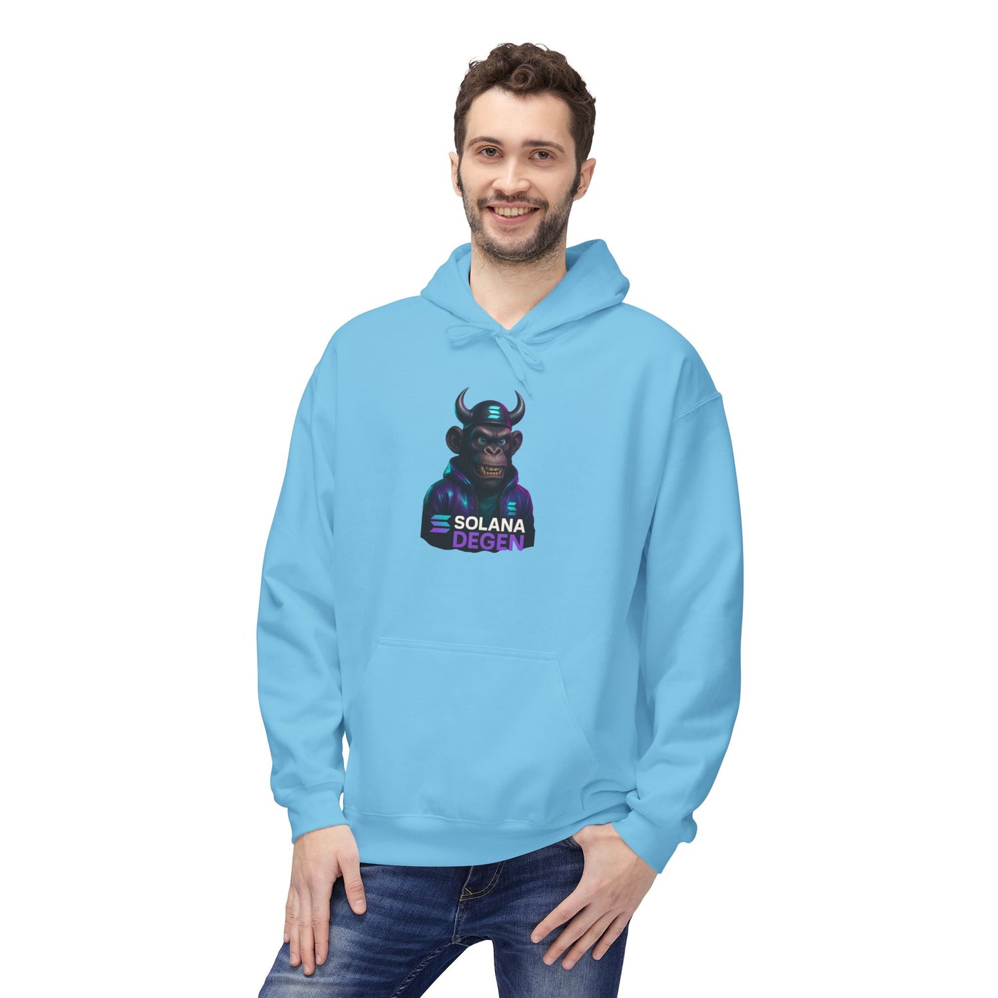 Solana Design Hoodie, Trendy Graphic Fleece, Unisex Streetwear, Gift for Crypto Lovers, Comfortable and Stylish Pullover