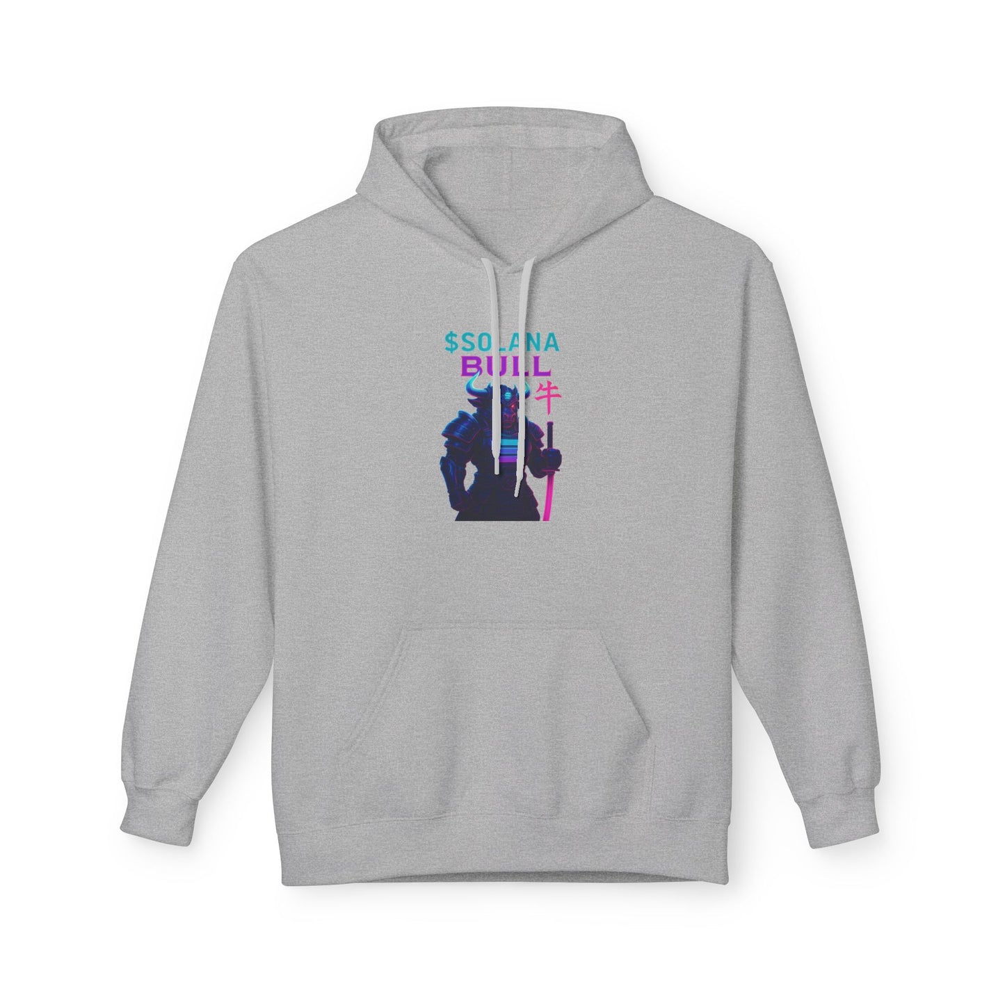 Solana Bull Stylish Unisex Fleece Hoodie - Perfect for Crypto Enthusiasts, Gift for Tech Lovers, Cozy Layering for Every Occasion, Casual Streetwear