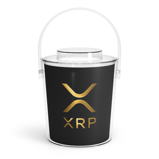 XRP Sleek Ice Bucket with Tongs - Perfect for Parties, Tailgates, BBQs, Gifts, Home Bars