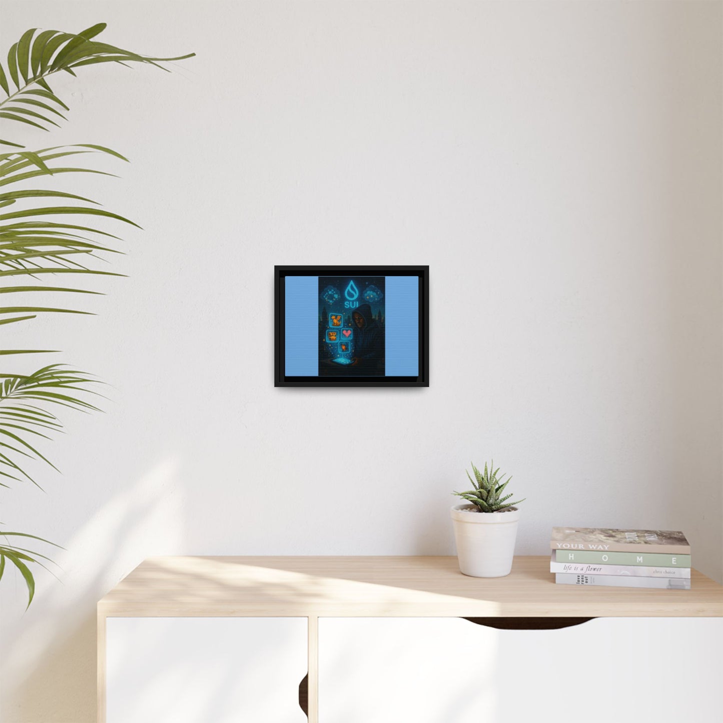 SUI Framed Artwork, Inspiring Wall Decor for Gamers and Tech Lovers, Perfect for Home Office, Gift for Birthdays, Unique Room Accent