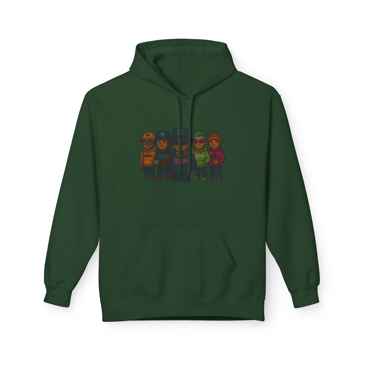 Solana Degen Crew Cozy Fleece Hoodie with Graphic Design, Perfect for Casual Wear, Gifts, Unisex Clothing, Everyday Comfort, Warm Layering
