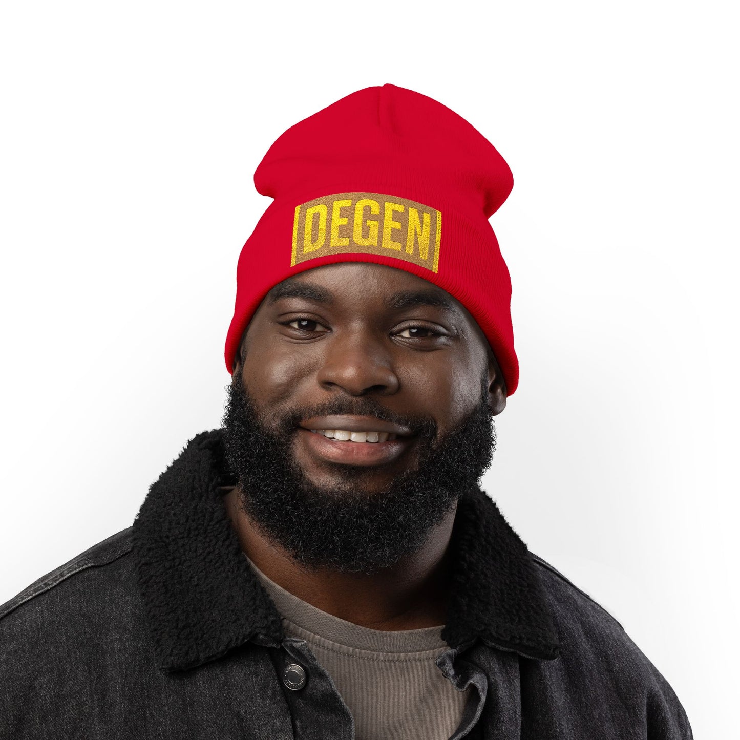 Stylish Knit Beanie with Embroidered 'DEGEN' | Warm Winter Hat, Unisex Beanie, Gift for Him/Her, Casual Headwear, Trendy Accessory