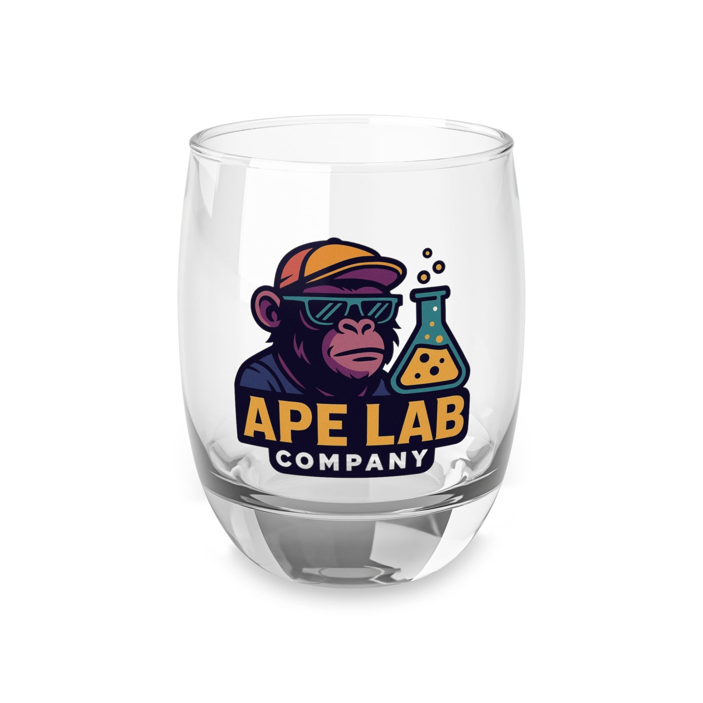Whiskey Glass with Ape Lab Design, Fun Gift for Science Lovers, Unique Barware, Perfect for Birthdays, Home Bar Decor, Custom Drinkware