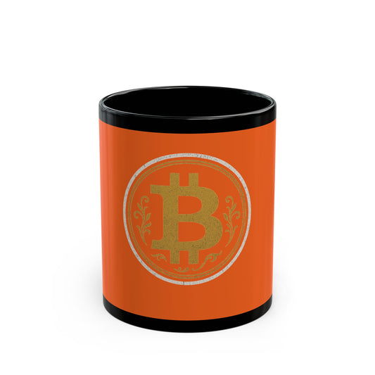 Bitcoin-Themed Black Mug: Perfect for Crypto Lovers, Coffee Enthusiasts, Gifts, Home Office Decor, and Celebrations