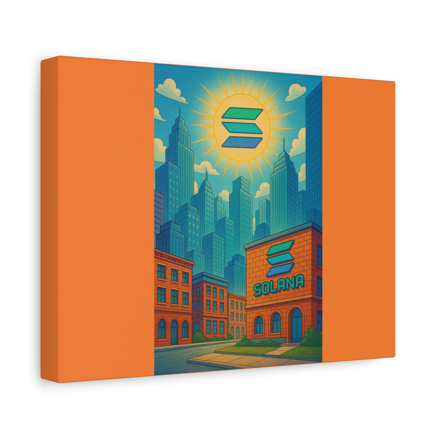 Solana Colorful Urban Art Canvas Print, Wall Decor, Home Office Art, Unique Gift, Modern Cityscape, Pop Art Style