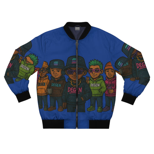 Degen Collection Colorful Cartoon Bomber Jacket, Urban Style, Trendy Outerwear, Hip-Hop Fashion, Unique Gift Idea, Streetwear Statement