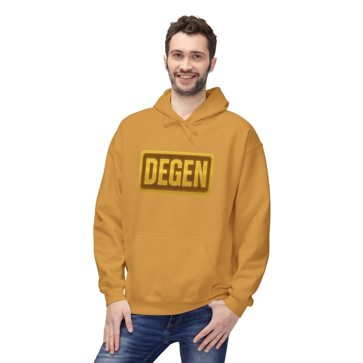 Degen Collection Unisex Fleece Hoodie with 'DEGEN' Design, Cozy Gift, Casual Wear, Streetwear, Perfect for Everyday Use, Fun and Unique Fashion
