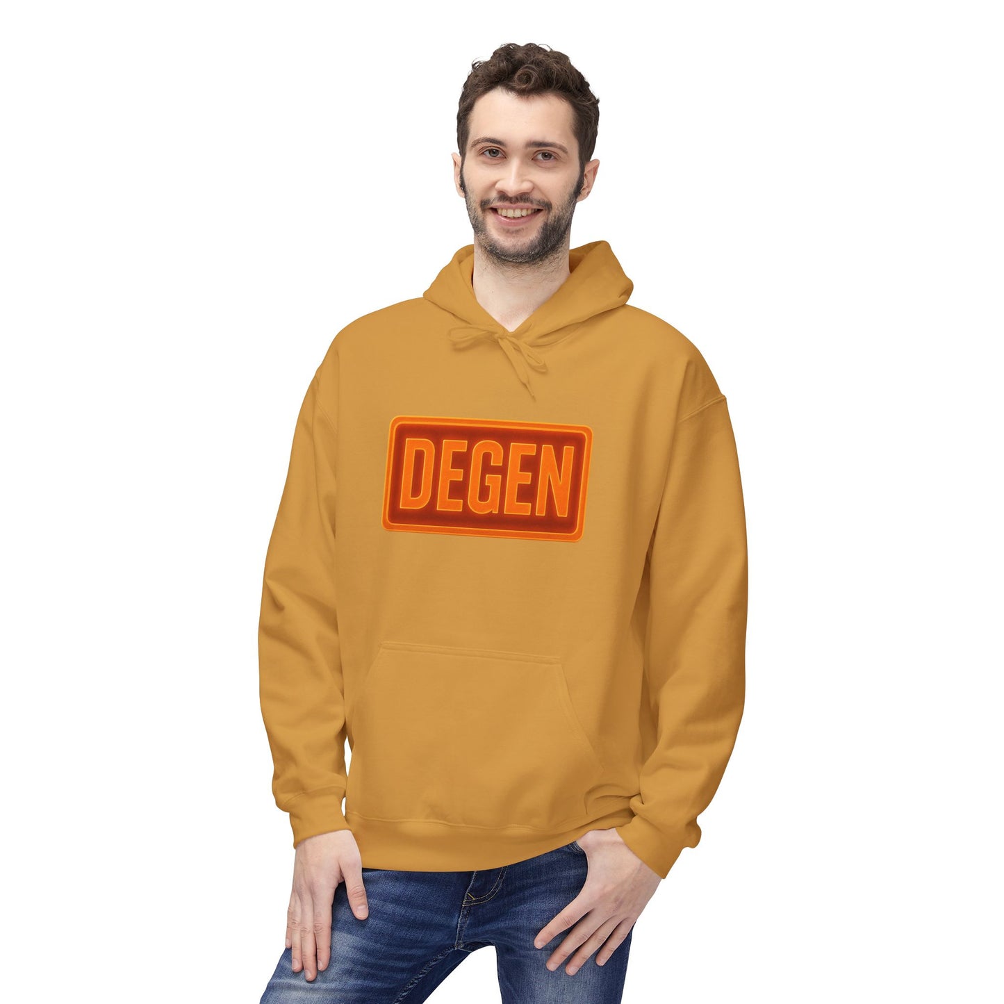 Degen Collection Stylish Unisex Fleece Hoodie with DEGEN Design, Cozy Fashion, Casual Wear, Gift Idea, Comfy Layering