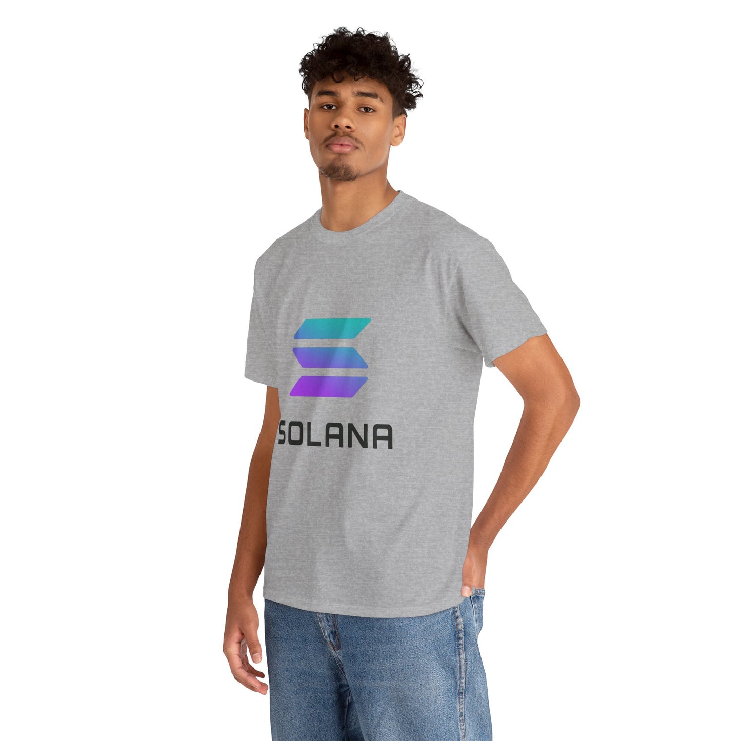 Solana Unisex Heavy Cotton Tee, Crypto Apparel, Gamer Shirt, Tech Enthusiast Wear, Unique Gift for Blockchain Lovers, Trending Fashion