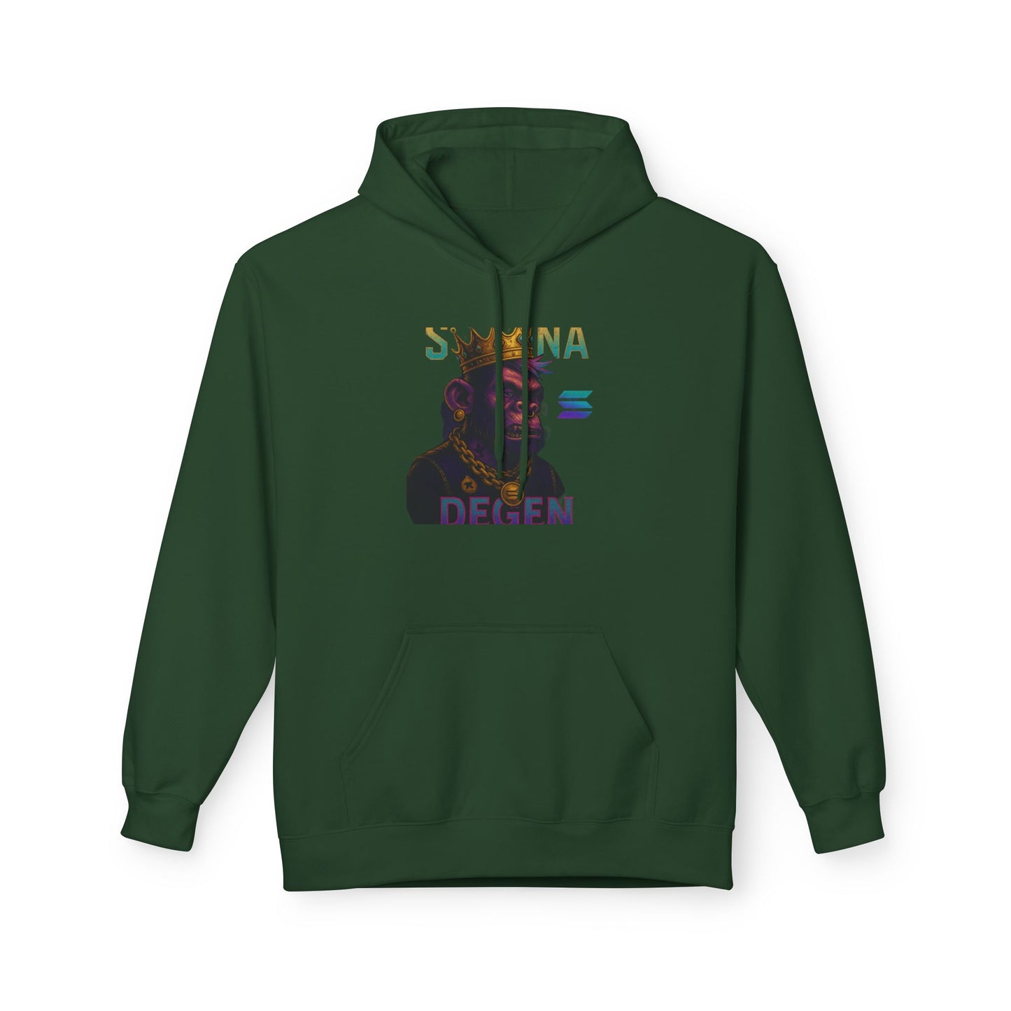 Solana Degen Mode King Inspired Unisex Hoodie, Cozy Streetwear, Gift for Him/Her, Casual Layering, Perfect for Relaxing & Celebrations