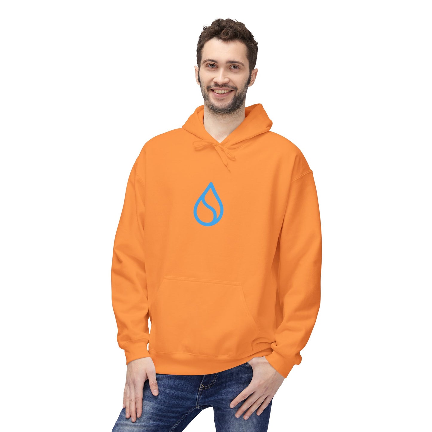 Trendy Softstyle Fleece Hoodie with Water Droplet Design | Unisex Sweatshirt for Everyday Comfort | Great Gift for All Seasons