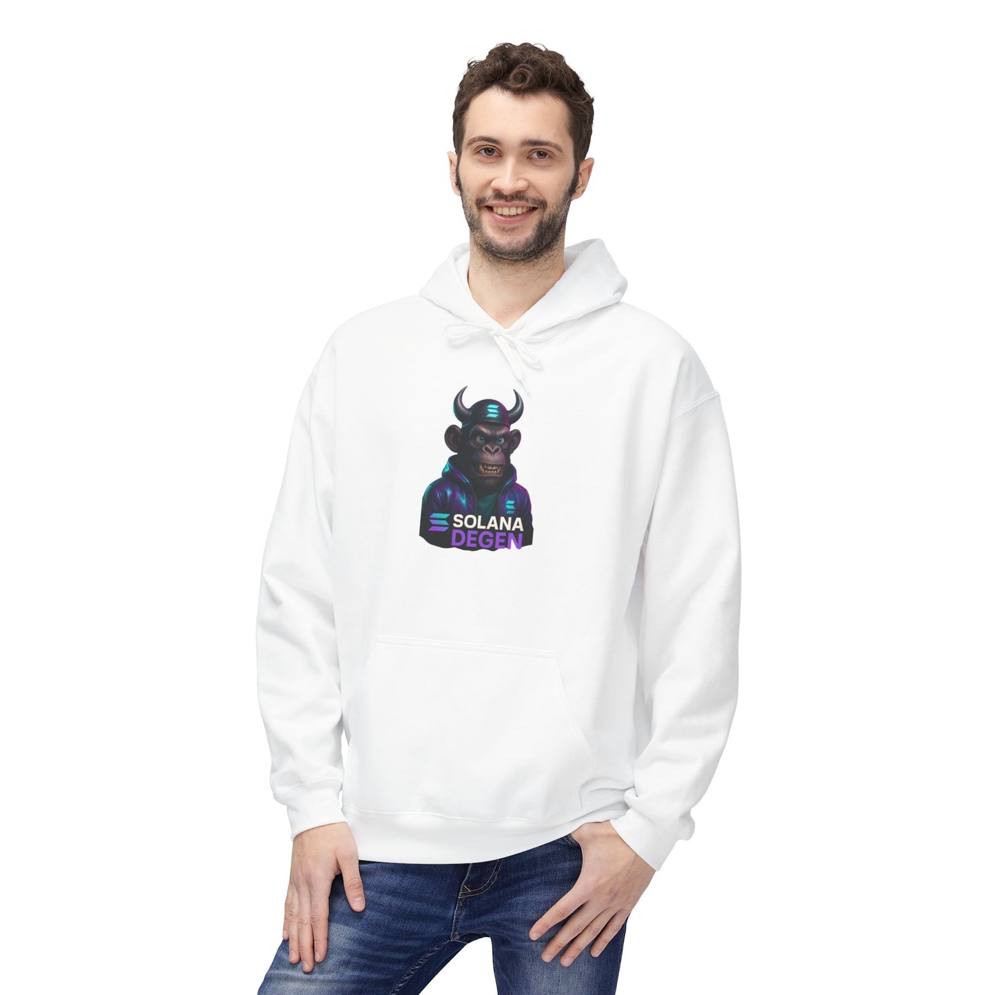 Solana Design Hoodie, Trendy Graphic Fleece, Unisex Streetwear, Gift for Crypto Lovers, Comfortable and Stylish Pullover