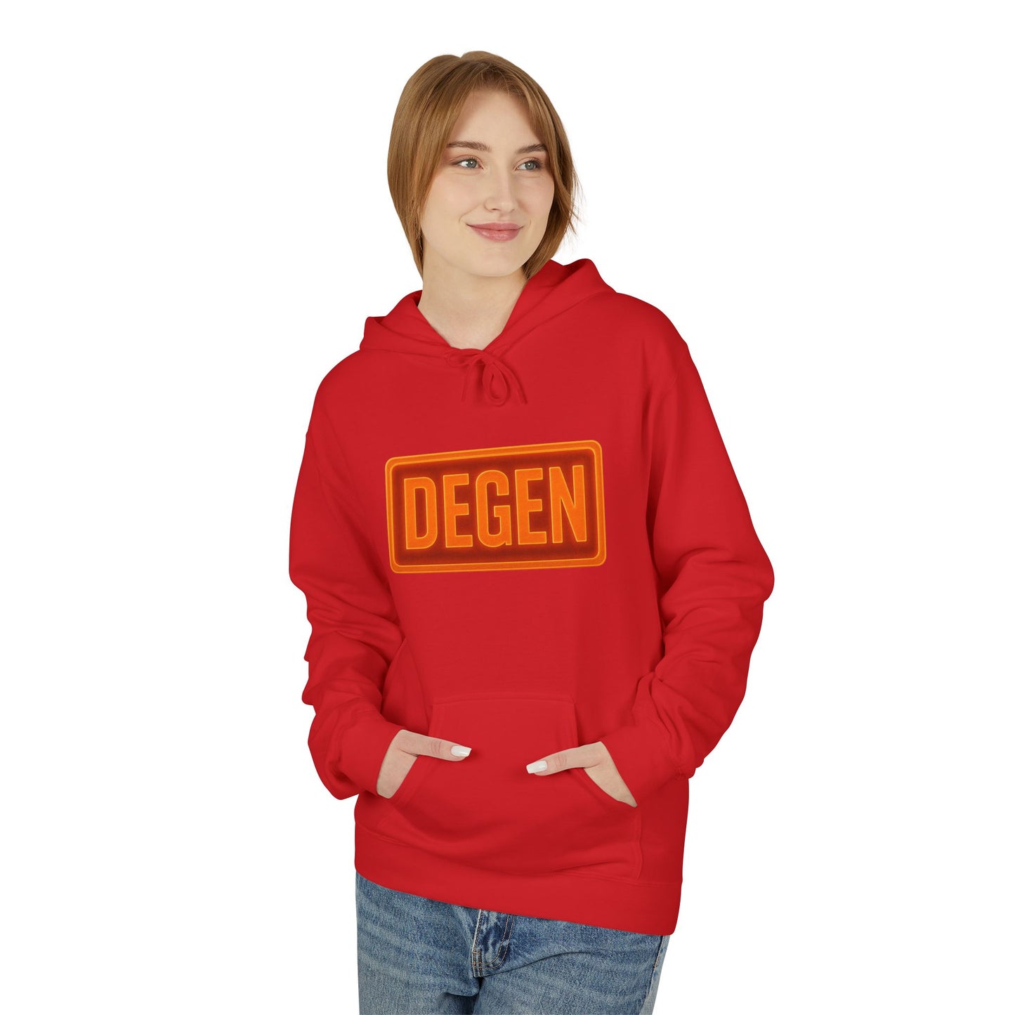 Degen Collection Stylish Unisex Fleece Hoodie with DEGEN Design, Cozy Fashion, Casual Wear, Gift Idea, Comfy Layering