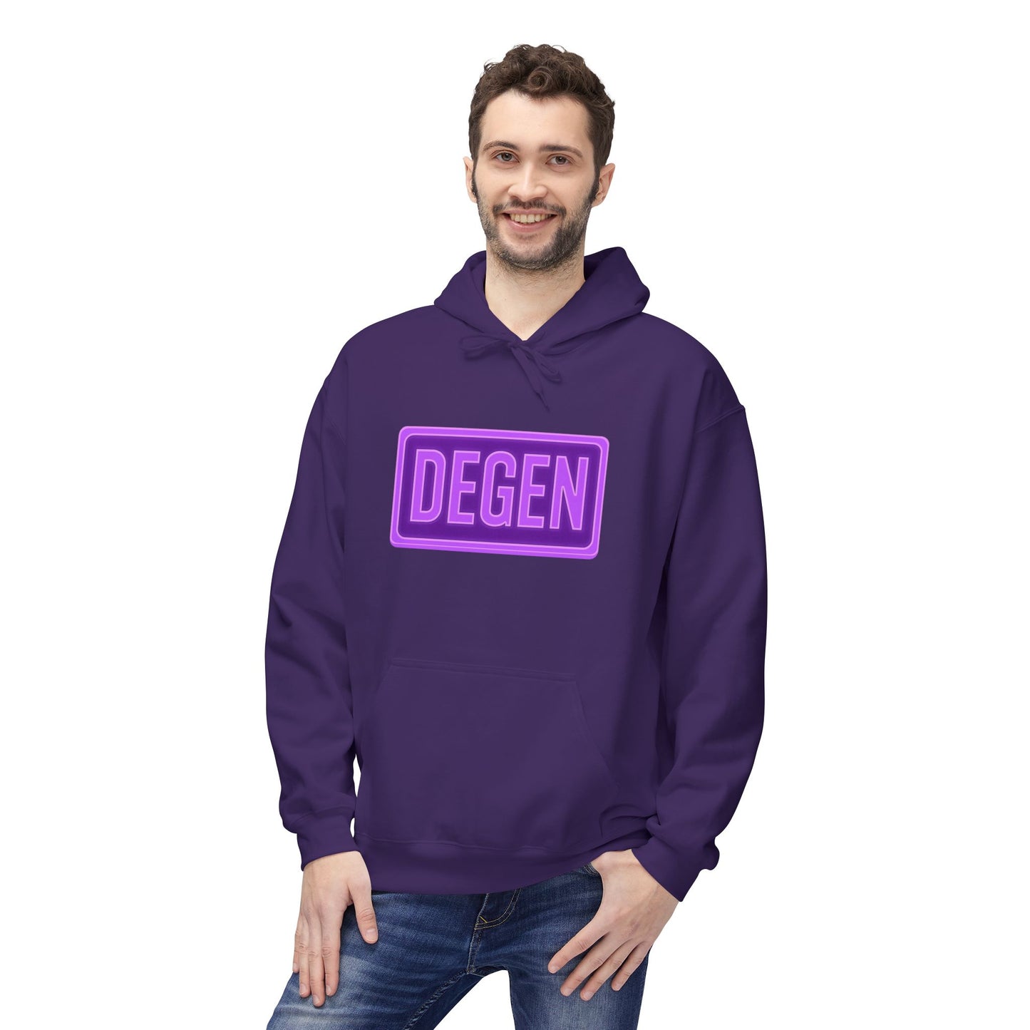 Degen Collection Vibrant Hoodie with 'DEGEN' Design for Cozy Vibes, Perfect for Casual Wear, Gifts, or Street Style