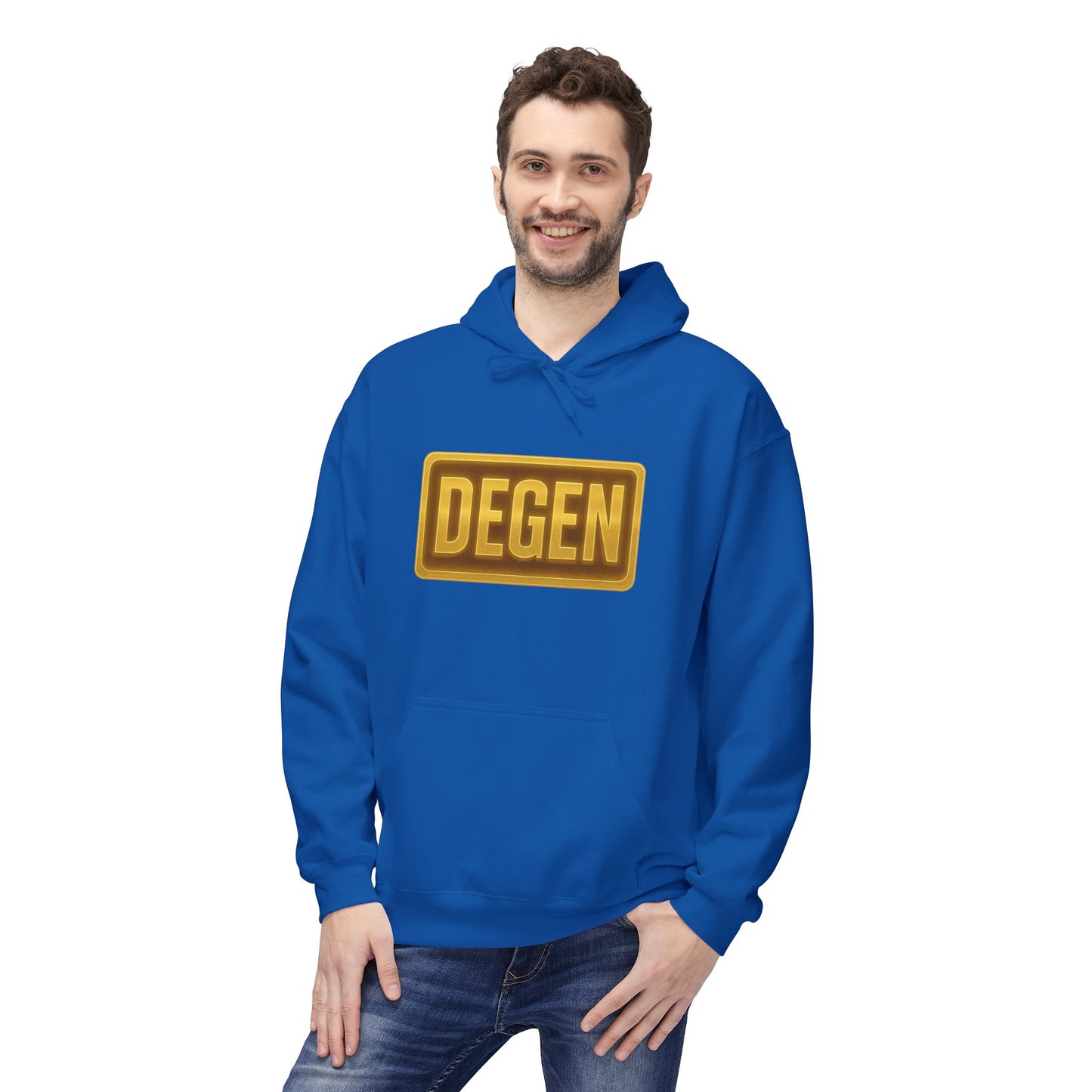 Degen Collection Unisex Fleece Hoodie with 'DEGEN' Design, Cozy Gift, Casual Wear, Streetwear, Perfect for Everyday Use, Fun and Unique Fashion