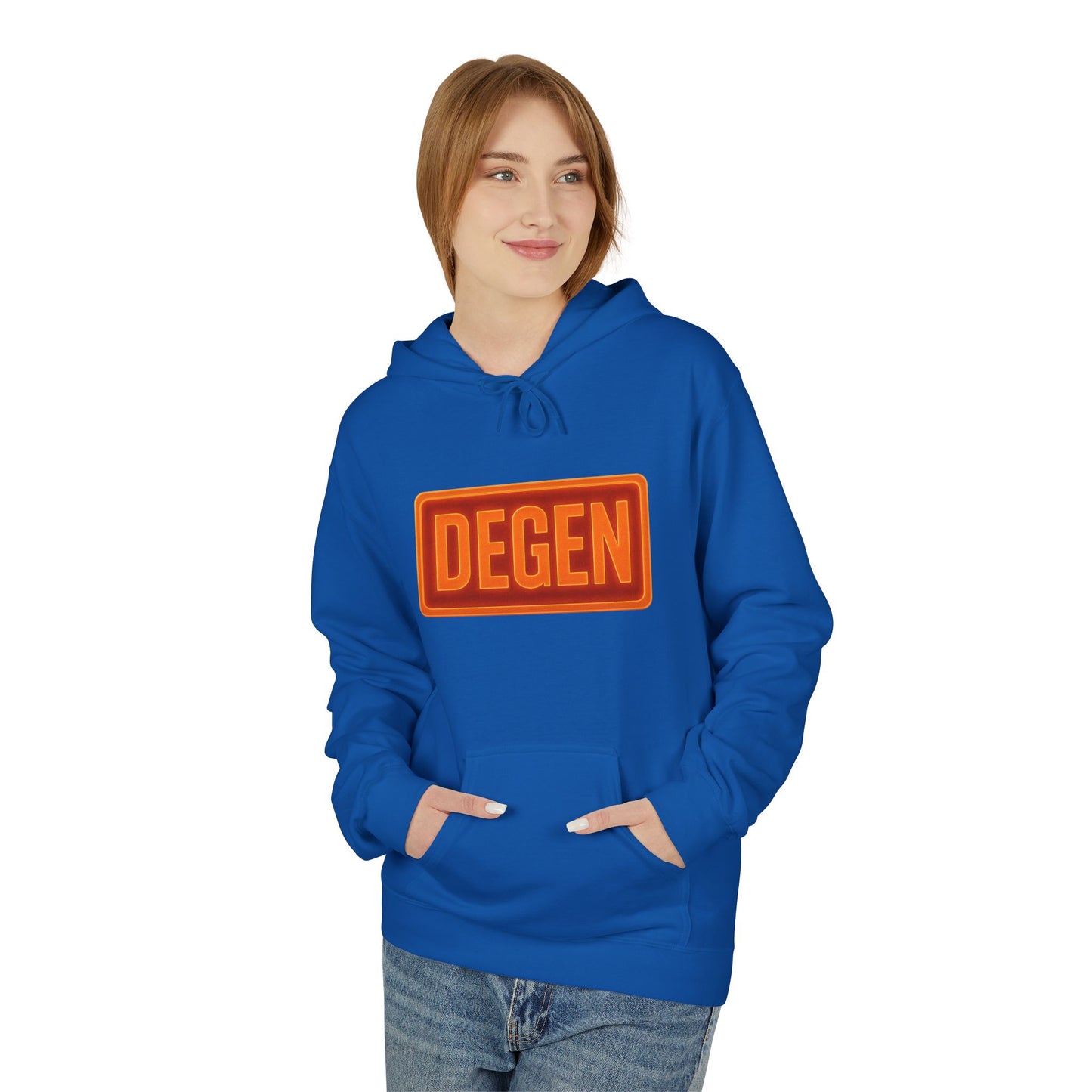 Degen Collection Stylish Unisex Fleece Hoodie with DEGEN Design, Cozy Fashion, Casual Wear, Gift Idea, Comfy Layering