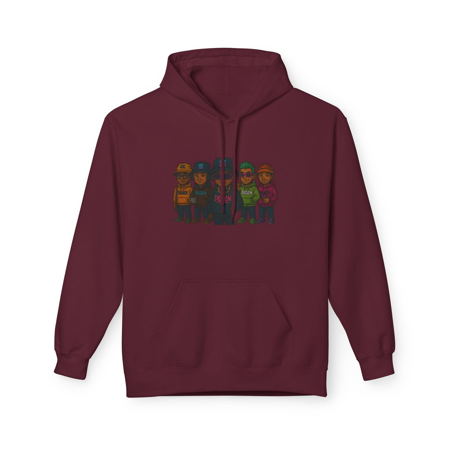 Solana Degen Crew Cozy Fleece Hoodie with Graphic Design, Perfect for Casual Wear, Gifts, Unisex Clothing, Everyday Comfort, Warm Layering