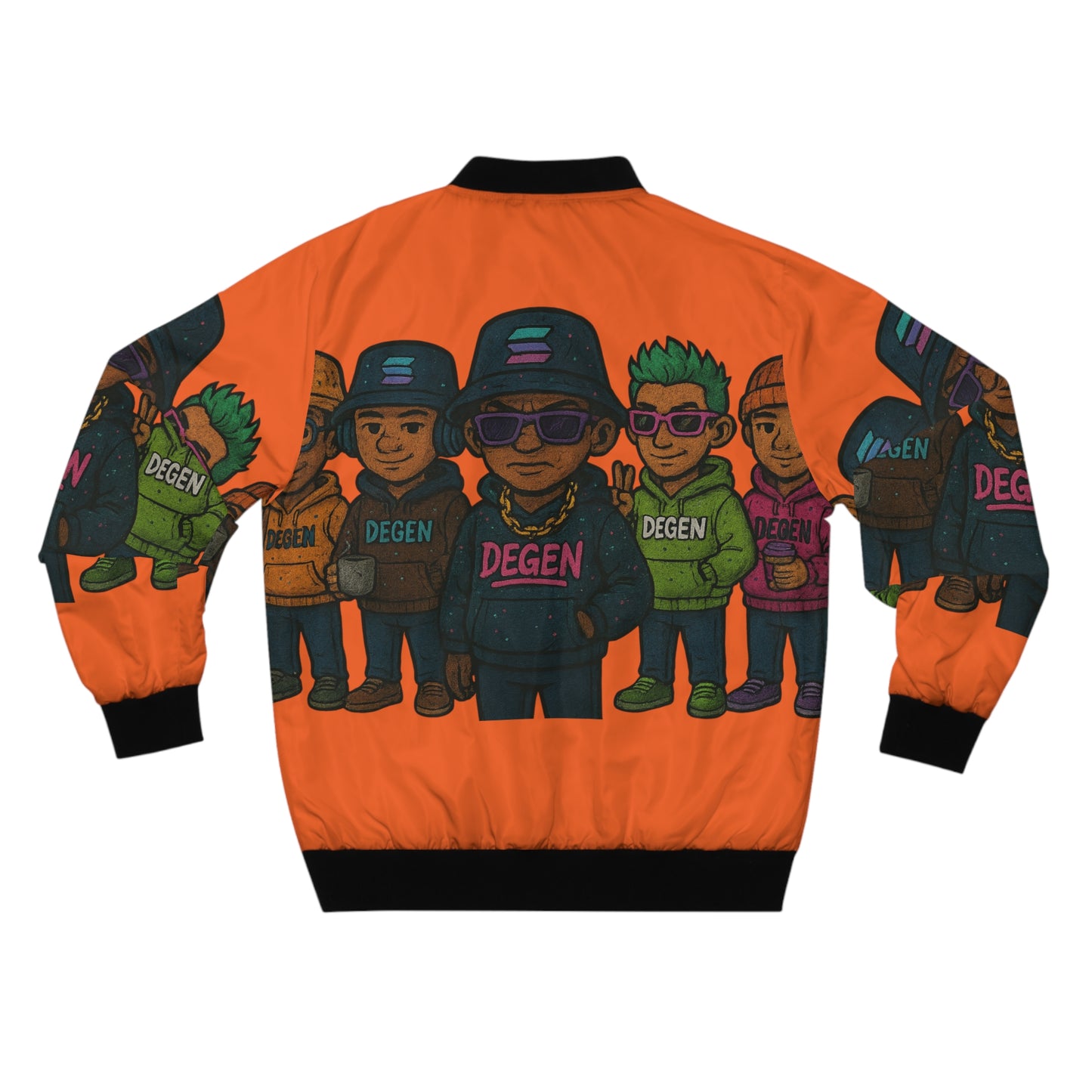 Degen Bomber Collection Vibrant Men's Bomber Jacket, Streetwear Fashion, AOP Urban Style, Gift for Him, Trendy Outerwear