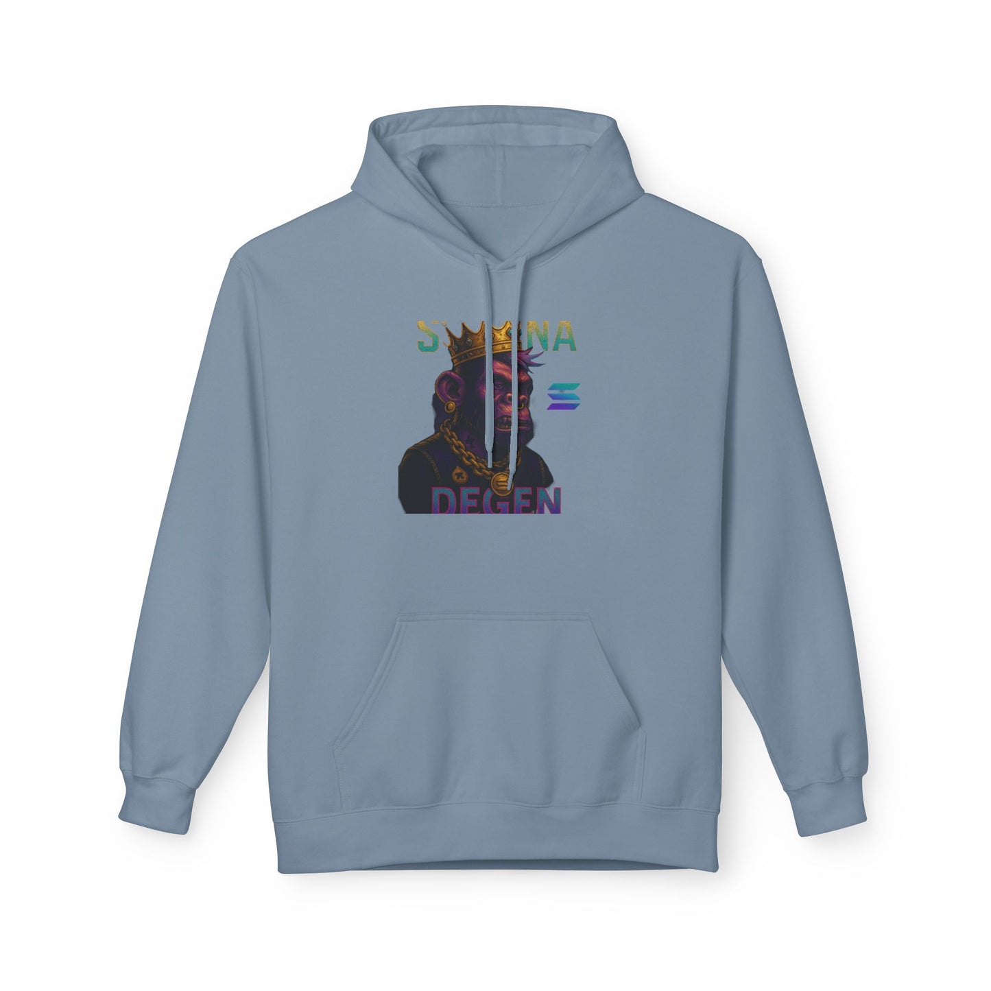 Solana Degen Mode King Inspired Unisex Hoodie, Cozy Streetwear, Gift for Him/Her, Casual Layering, Perfect for Relaxing & Celebrations