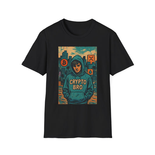 Crypto Bro Unisex Softstyle T-Shirt, Bitcoin Apparel, Cryptocurrency Gift, Casual Wear, Trendy Graphic Tee