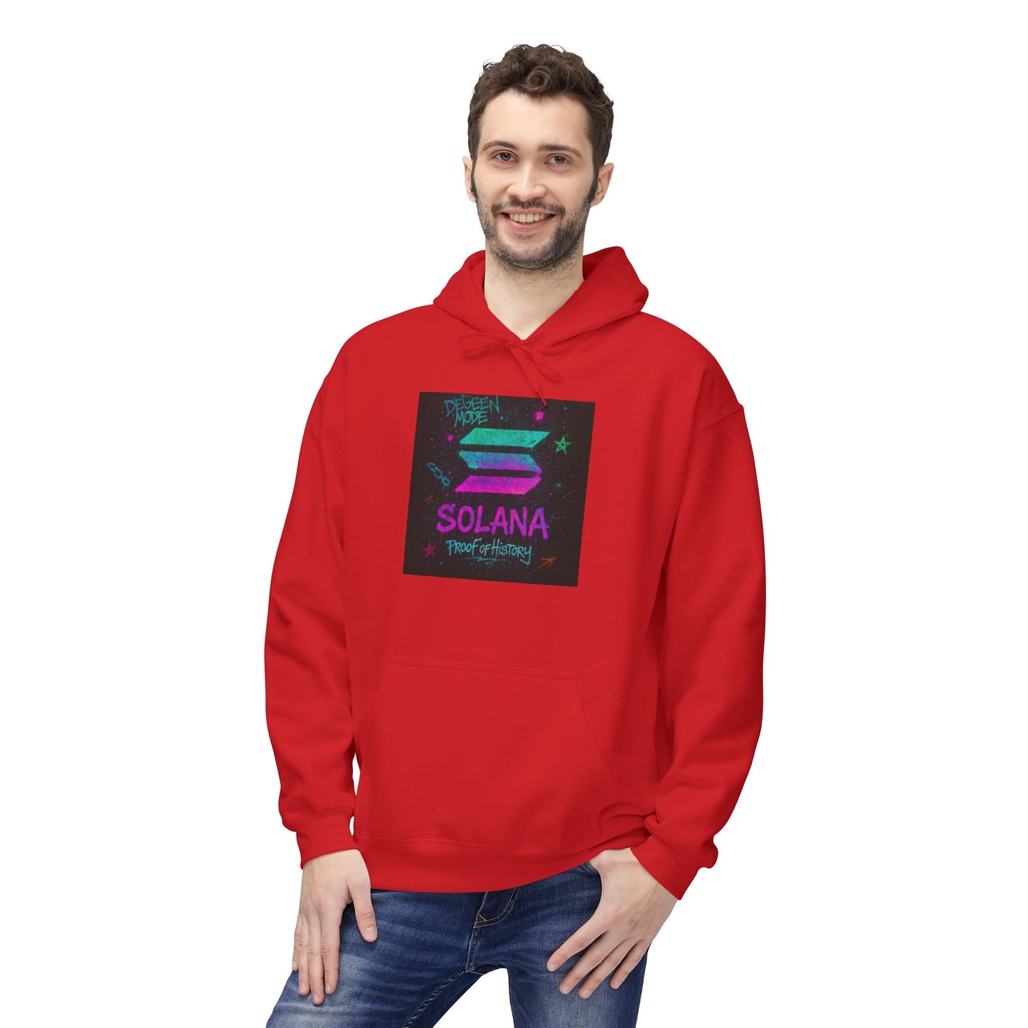 Solana Fleece Hoodie, Cozy Unisex Pullover, Great for Crypto Lovers, Gift for Gamers, Perfect for Chill Days, Easy Layering