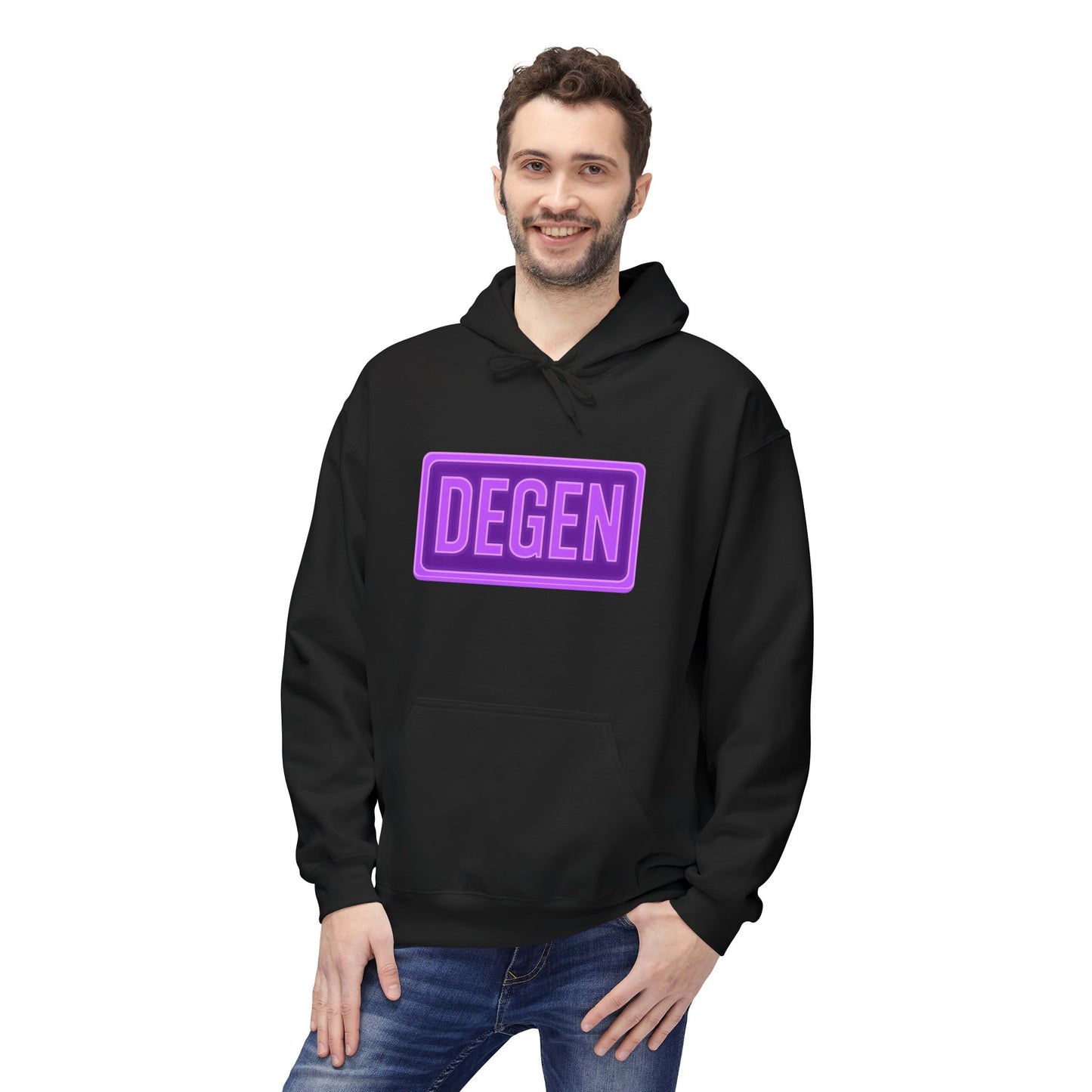 Degen Collection Vibrant Hoodie with 'DEGEN' Design for Cozy Vibes, Perfect for Casual Wear, Gifts, or Street Style