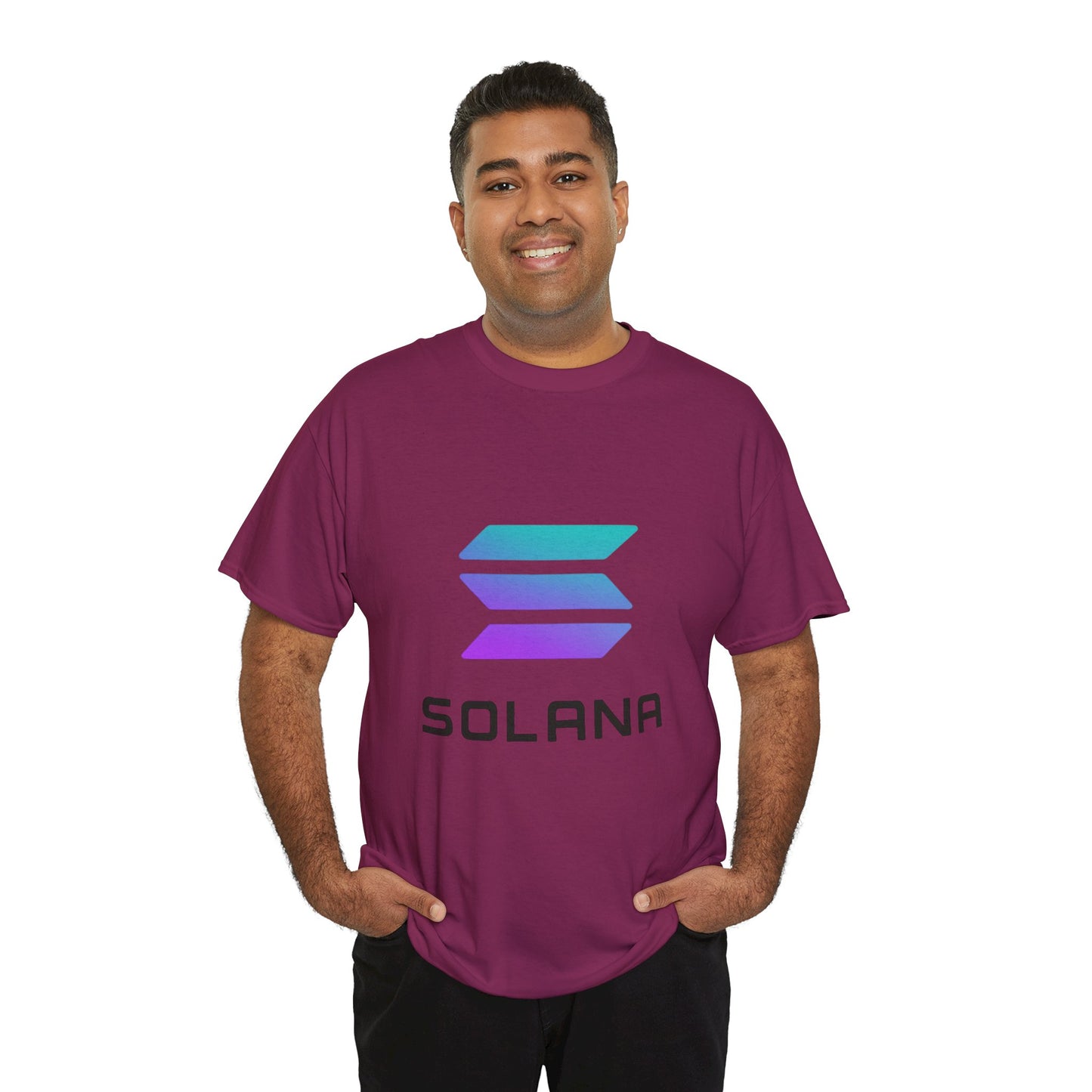 Solana Unisex Heavy Cotton Tee, Crypto Apparel, Gamer Shirt, Tech Enthusiast Wear, Unique Gift for Blockchain Lovers, Trending Fashion