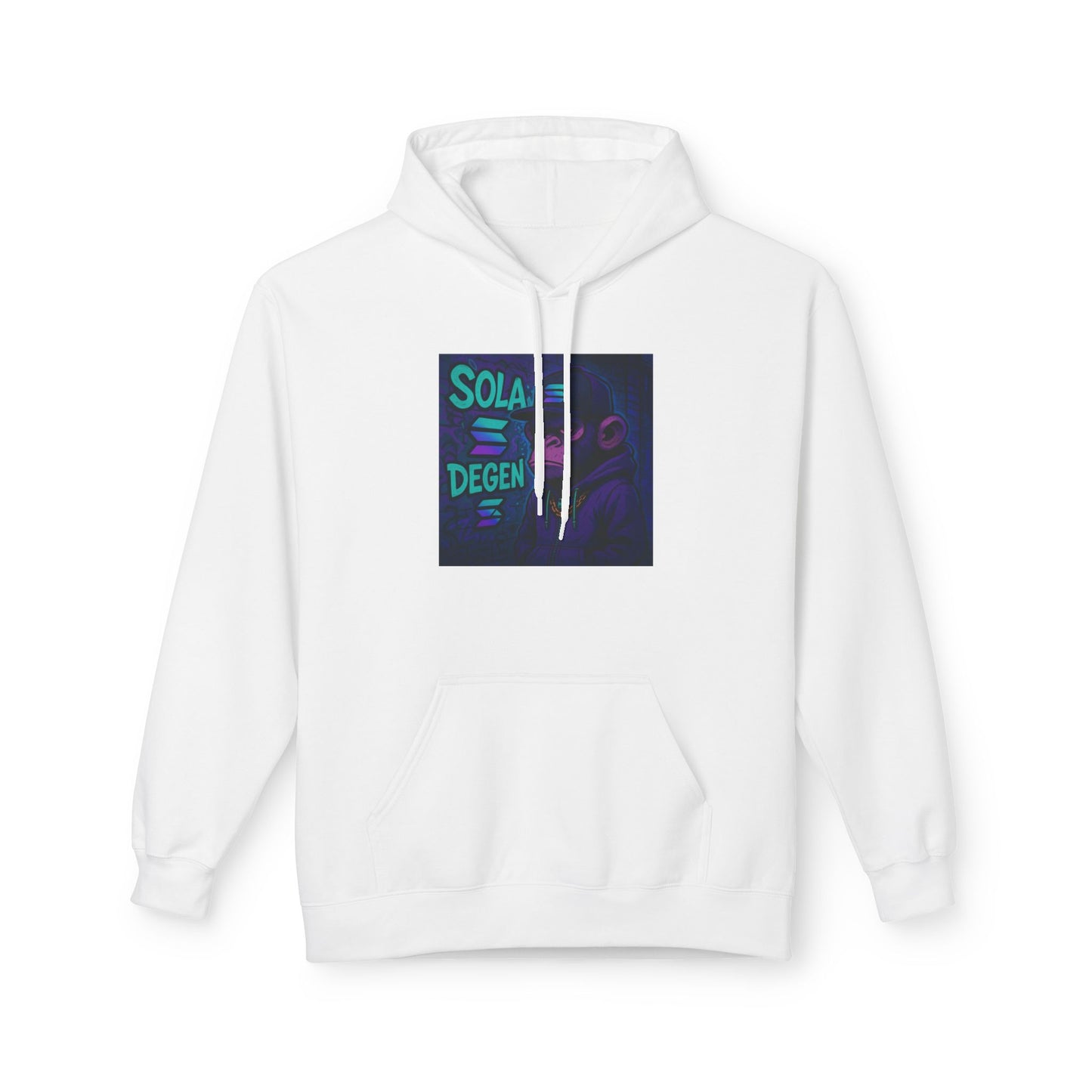 Solana Degen Mode Fleece Hoodie with Motivational Art | Cozy Unisex Hoodie for Casual Wear, Gifts, Relaxation, Streetwear, Everyday Comfort