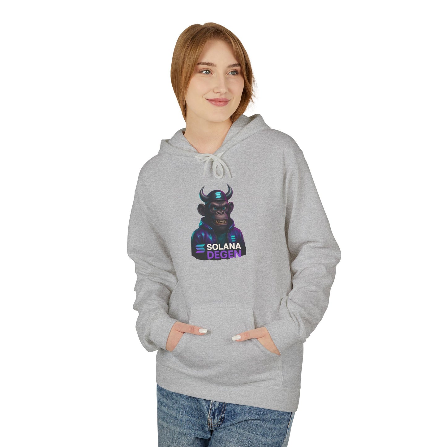 Solana Design Hoodie, Trendy Graphic Fleece, Unisex Streetwear, Gift for Crypto Lovers, Comfortable and Stylish Pullover